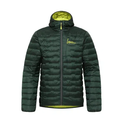 Pre-owned Jack Wolfskin Mens Passamani Hooded Warm Winter Padded Quilted Jacket Coat In Black Olive