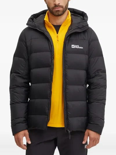 Jack Wolfskin Nebelhorn Hooded Padded Performance Jacket In Black