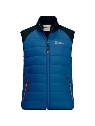 Jack Wolfskin Kids' Quilted Gilet In Blue