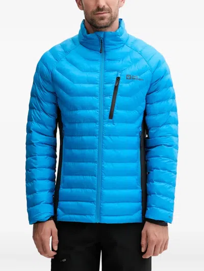 Jack Wolfskin Quilted Zip-up Performance Jacket In Blue