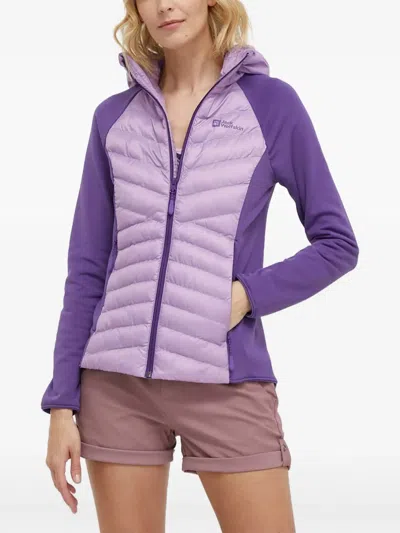 Jack Wolfskin Routeburn Quilted Hooded Jacket In Purple