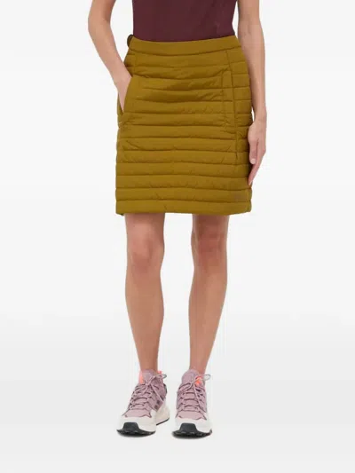Jack Wolfskin Short Quilted Padded Skirt In Orange