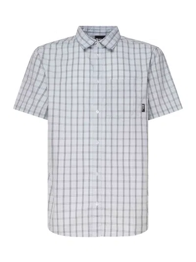 Jack Wolfskin Short-sleeved Cotton Shirt In Grey