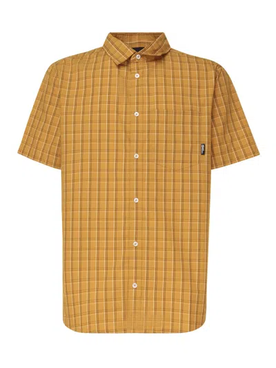 Jack Wolfskin Short-sleeved Cotton Shirt In Mustard