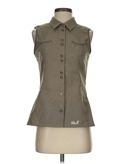 Pre-owned Jack Wolfskin Sleeveless Button Down Shirt In Green