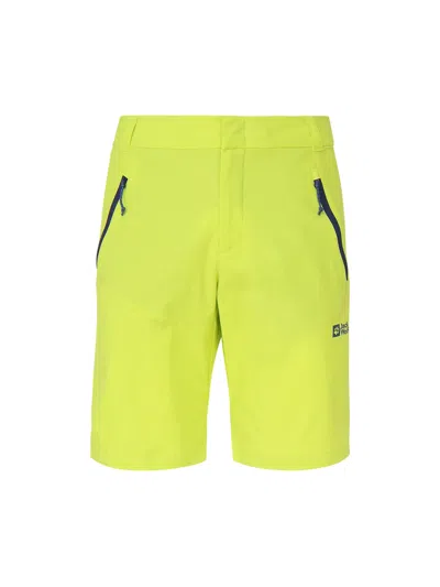 Jack Wolfskin Sporty Shorts In Nylon In Yellow