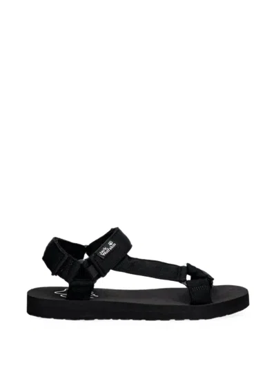 Jack Wolfskin Taiga Touch-strap Sandals In Black