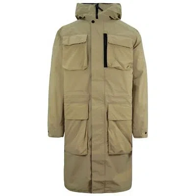 Pre-owned Jack Wolfskin Tech Lab 3in1 Zip Up Hooded Sand Mens Long Field Coat 1111981 5064 In Beige