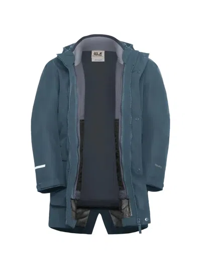 Jack Wolfskin Kids' Three-in-one Zip-up Jacket In Blue