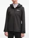 Jack Wolfskin Trailtime 2l Logo Hooded Performance Jacket In Black