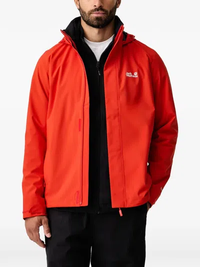 Jack Wolfskin Trailtime Texapore Hooded Jacket In Red
