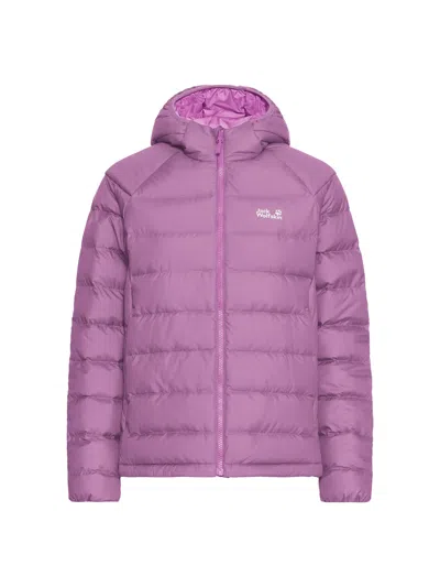 Jack Wolfskin Wild Pass Down Hooded Sweatshirt W Rds In Purple