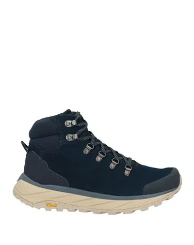 Jack Wolfskin Woman Ankle Boots Navy Size 10 Leather, Textile Fibers In Blue