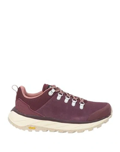 Jack Wolfskin Woman Ankle Boots Plum Size 7 Leather, Textile Fibers In Blue