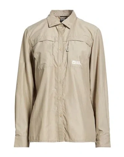 Jack Wolfskin Woman Shirt Khaki Size L Polyamide, Lyocell, Modal In Neutral