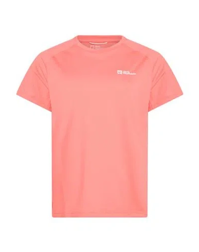 Jack Wolfskin Woman T-shirt Coral Size L Polyester In Red
