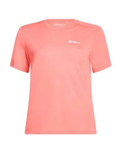 Jack Wolfskin Woman T-shirt Coral Size Xxs Polyester In Red
