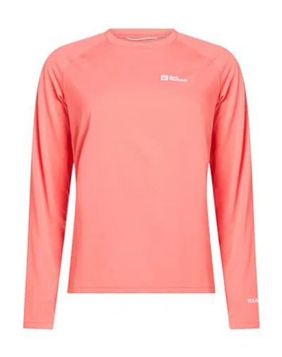Jack Wolfskin Woman T-shirt Coral Size Xxs Polyester In Red