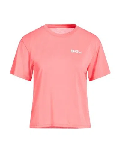 Jack Wolfskin Woman T-shirt Salmon Pink Size L Recycled Polyester