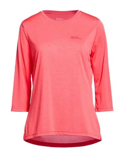 Jack Wolfskin Woman T-shirt Tomato Red Size L Polyester In Pink