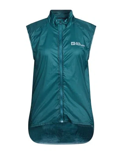 Jack Wolfskin Woman Vest Deep Teal Size L Polyamide In Animal Print