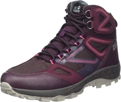 Pre-owned Jack Wolfskin Women's Downhill Texapore Mid W Outdoor Shoes In Burgundy/pink