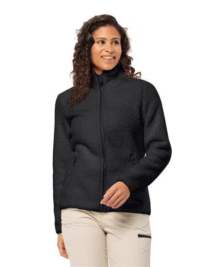 Jack Wolfskin Women's High Curl Fleece Jacket - Black In Blue