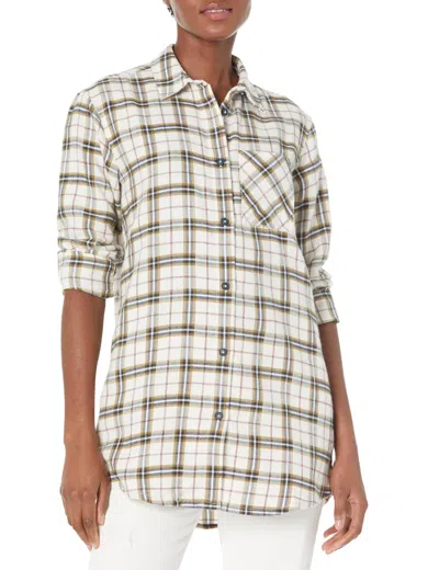 Jack Wolfskin Women's Morgenluft Long Sleeve Shirt - Cotton White In Multi