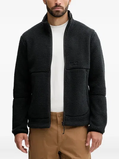 Jack Wolfskin Zip-up Fleece Jacket In Black