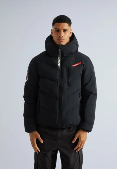 Jack1t Hooded Thermal Puffer Jacket In Black