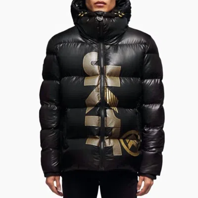 Jack1t Prime Slick Down Puffer Jacket In Black/gold