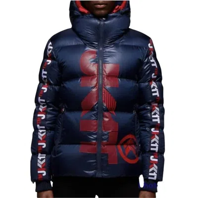 Jack1t Prime Time Racer Down Puffer Jacket In Navy/red In Multi