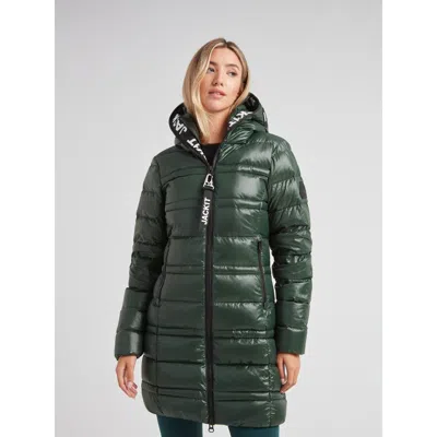 Jack1t R4d Tramline Hooded Puffer Coat In Green