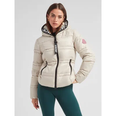 Jack1t R4d Tramline Racer Hooded Puffer Jacket In White