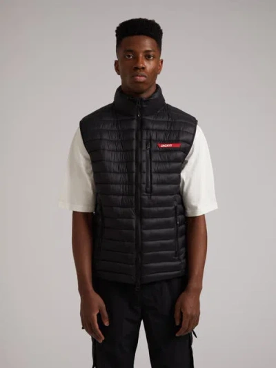 Jack1t Satell1te High Neck Sleeveless Gilet In Black