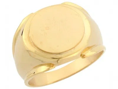 Pre-owned Jackani 10k Or 14k Real Yellow Gold Handsome Sleek Designer Modern Mens Signet Ring