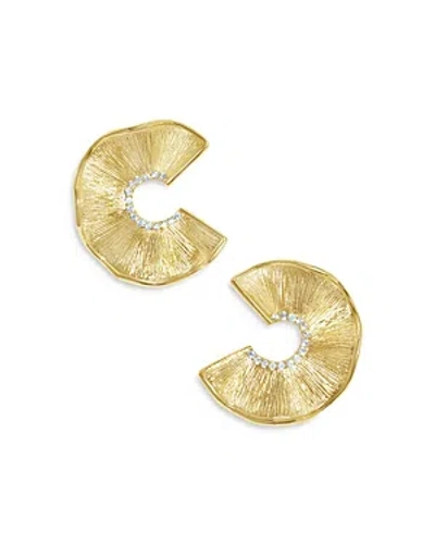 Jackie Mack Designs Allure Cubic Zirconia Wavy Statement Earrings In Gold