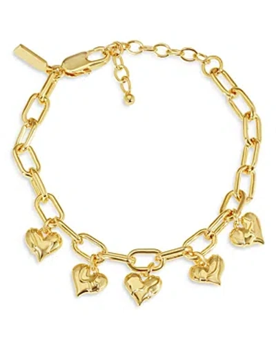 Jackie Mack Designs Dangling Heart Charm Bracelet In 18k Gold Plated