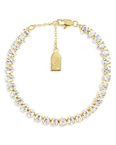 Jackie Mack Designs Delta Cubic Zirconia Pear Link Tennis Bracelet In Gold