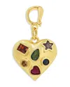 Jackie Mack Designs Gem Heart Charm In Gold