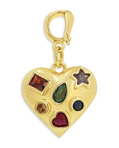 Jackie Mack Designs Gem Heart Charm In Gold