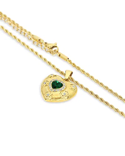 Jackie Mack Designs Gem Heart Necklace, 16-18 In Gold
