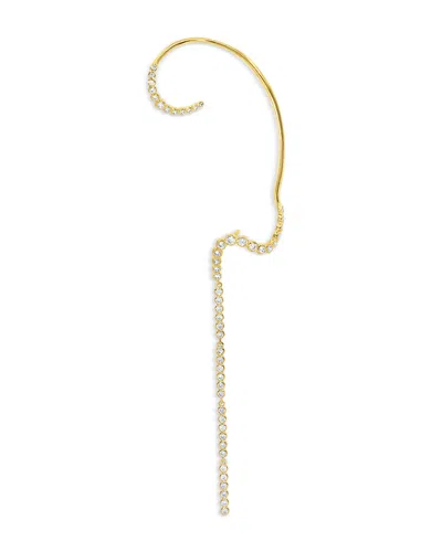 Jackie Mack Designs Glimmer Cubic Zirconia Single Statement Ear Cuff In 18k Gold Plated