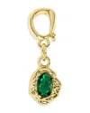 Jackie Mack Designs Green Cubic Zirconia Nugget Charm In Gold