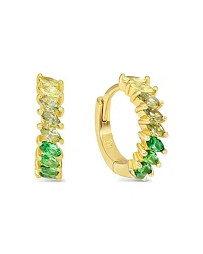 Jackie Mack Designs Harp Cubic Zirconia Marquis Small Hoop Earrings In Gold