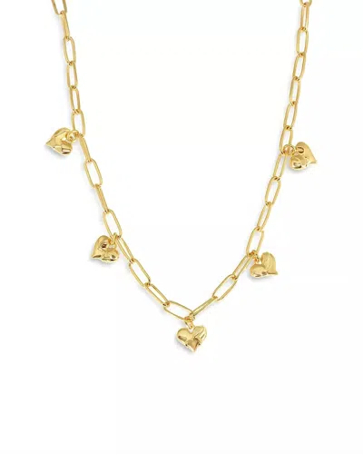 Jackie Mack Designs Heart Dangle Charm Necklace In Gold