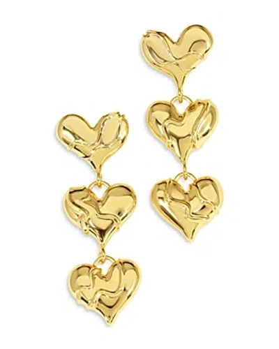 Jackie Mack Designs Lovestruck Heart Triple Drop Earrings In Gold