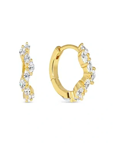 Jackie Mack Designs Lyra Cubic Zirconia Wavy Huggie Hoop Earrings In Gold