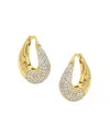 Jackie Mack Designs Muse Pave Oval Hoop Earrings In 18k Gold Plated In Gold
