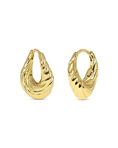 Jackie Mack Designs Muse Textured Graduated Hoop Earrings In Gold